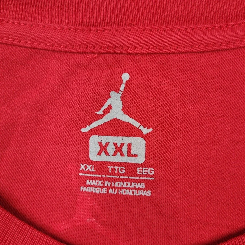 Jordan T-Shirt Mens XXL‎ Red Jumpman Air Graphic Short Sleeve Cotton Tee